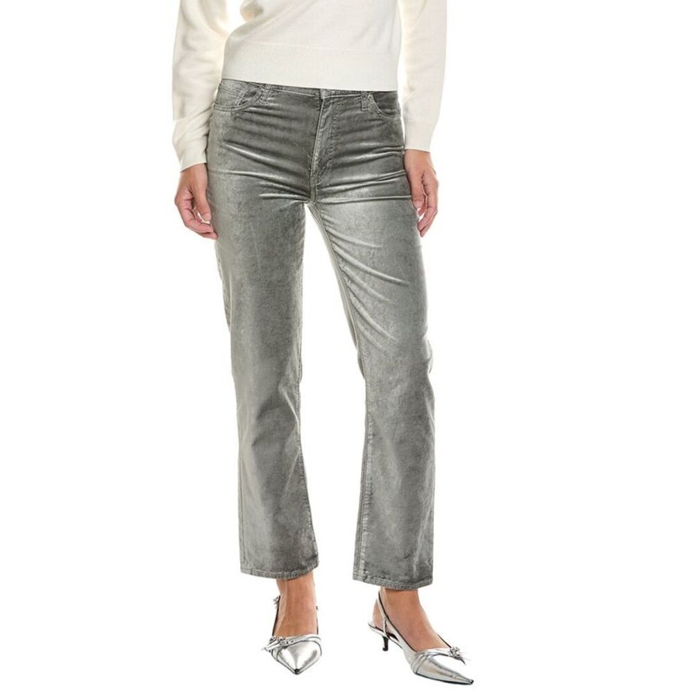 Frame Denim Womens  Oyster Velvet Le Sleek Straight Velveteen Jean